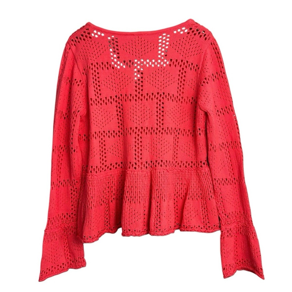 Pilcro Red Long Sleeve Peplum Blouse